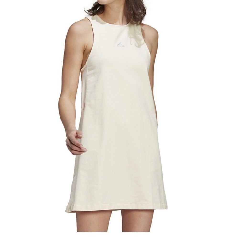  Women’s Adidas Racerback Tank Dress Size X-Large Casual Beige Neutral